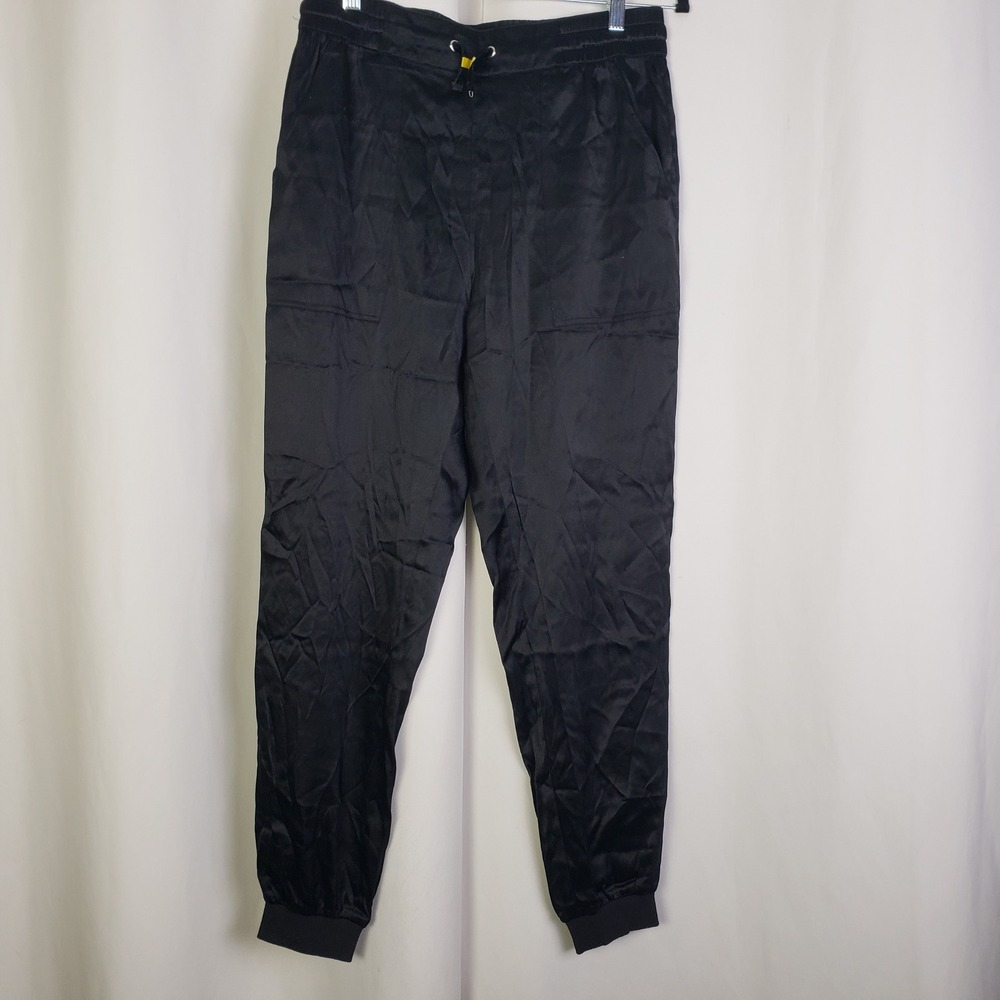 Cami NYC Black Silk Blend Joggers Elastic Waist Drawstring Pants Womens Small